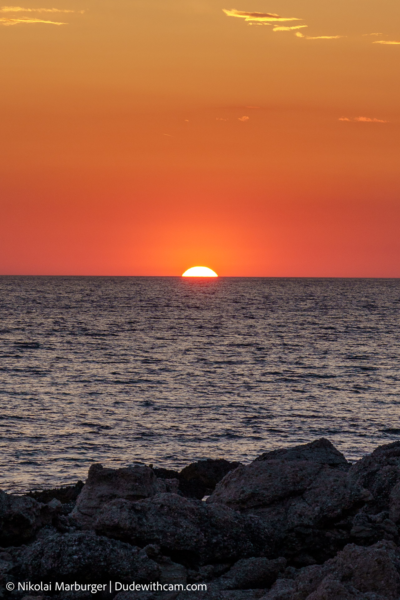 Sunset Views on the Vrachos Beach, Greece.