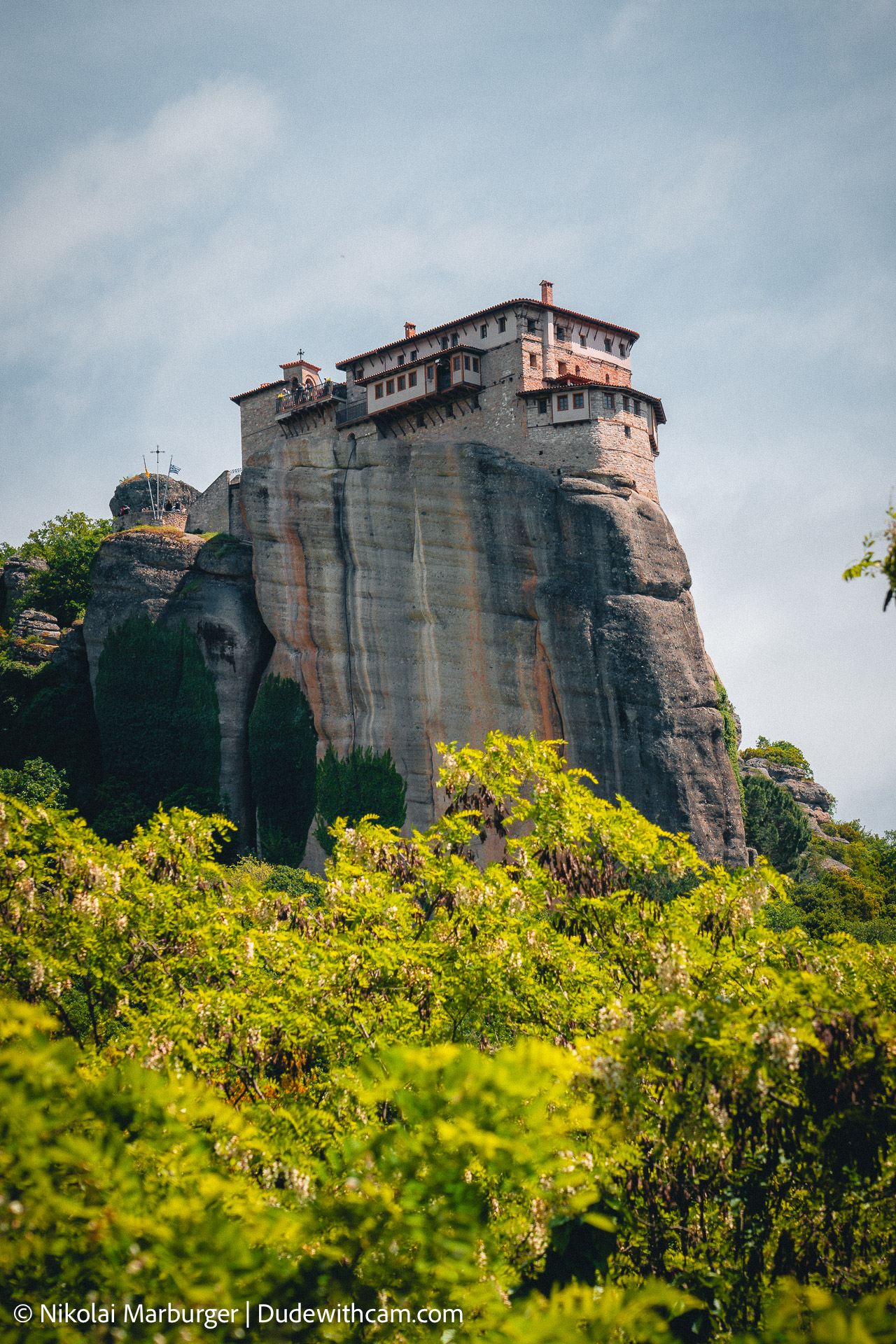 The Meteora is a rock formation in Greece. On top of some those astounding  rock formations are monasteries built, being beautiful nesteld into the rocks