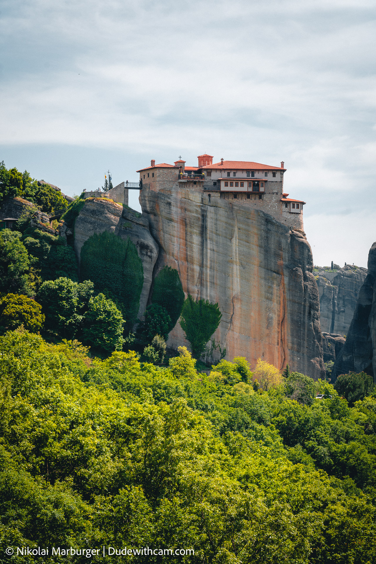 The Meteora is a rock formation in Greece. On top of some those astounding  rock formations are monasteries built, being beautiful nesteld into the rocks
