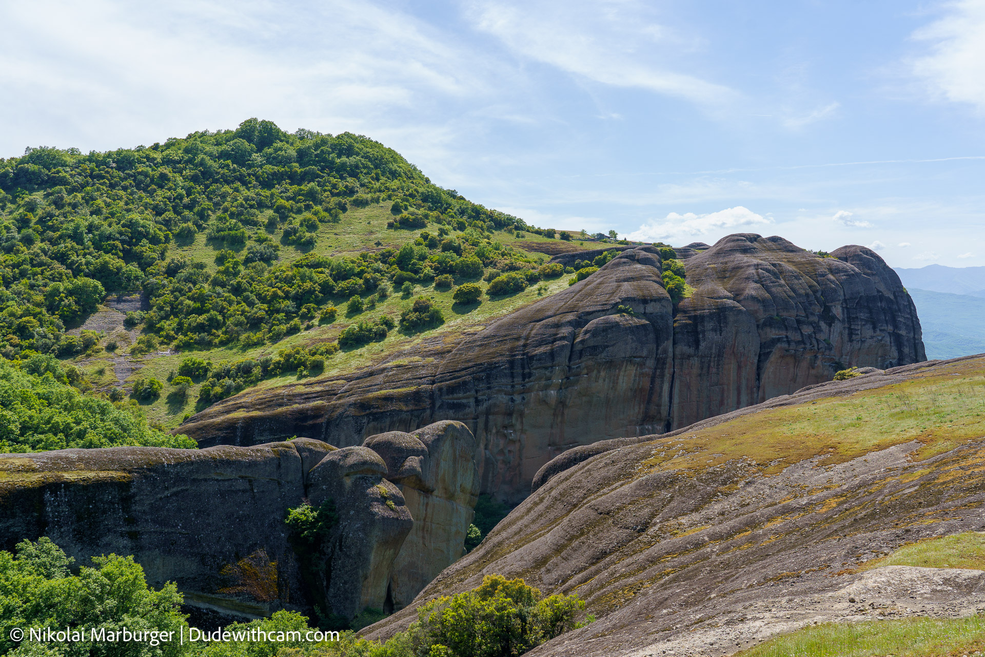 The Meteora is a rock formation in Greece. On top of some those astounding  rock formations are monasteries built, being beautiful nesteld into the rocks