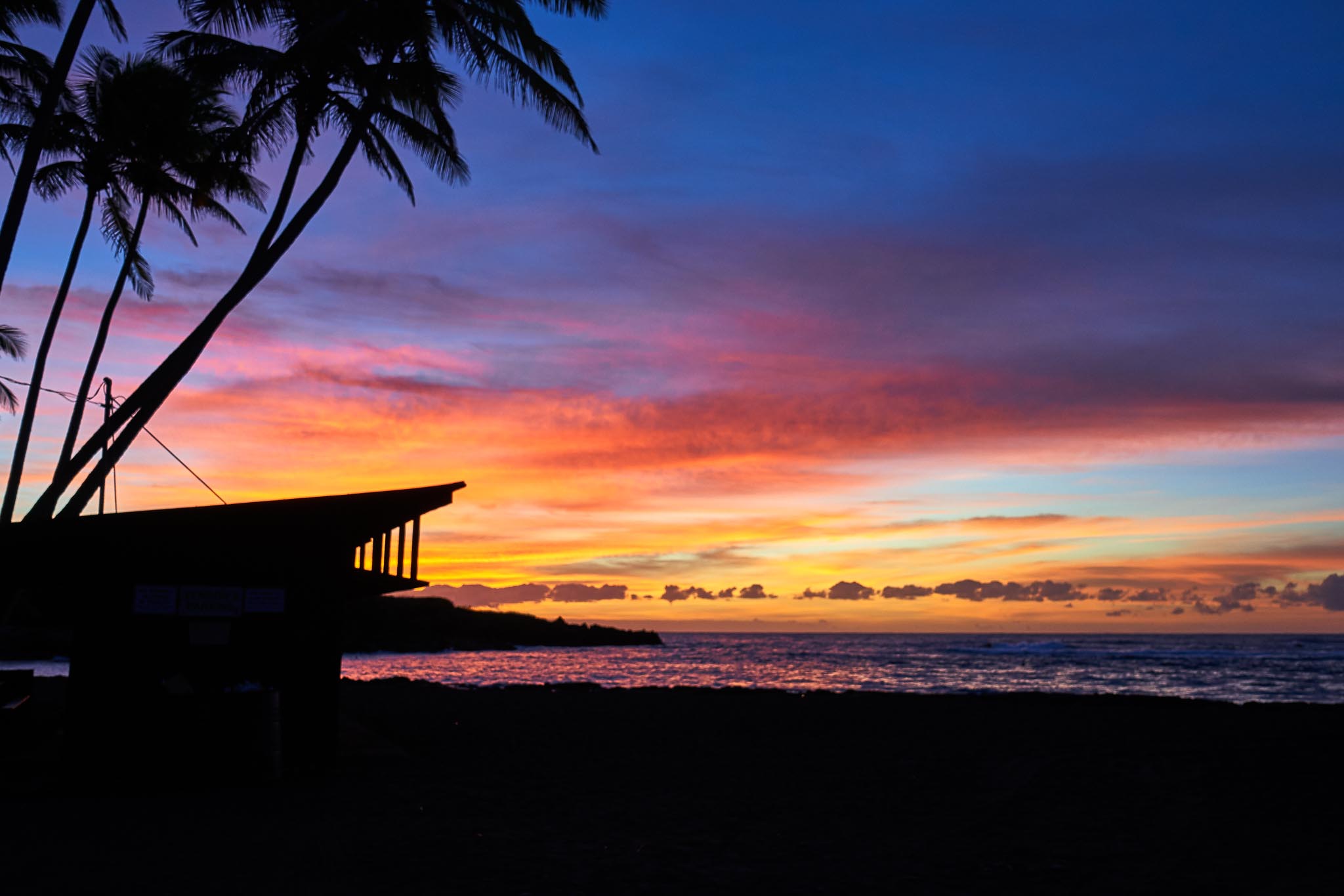 Sunrise Big Island Hawaii Black Sand